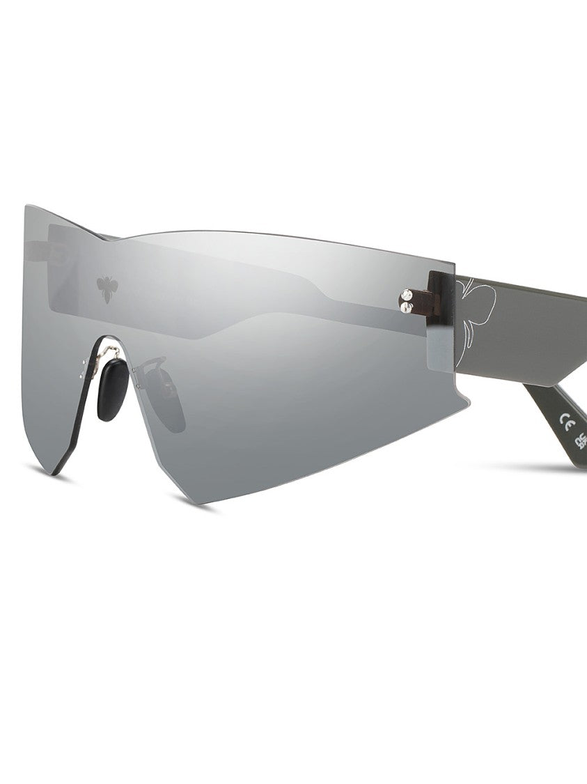 Face Hide Futuristic Grey Sunglasses With Italian Acetate Frame