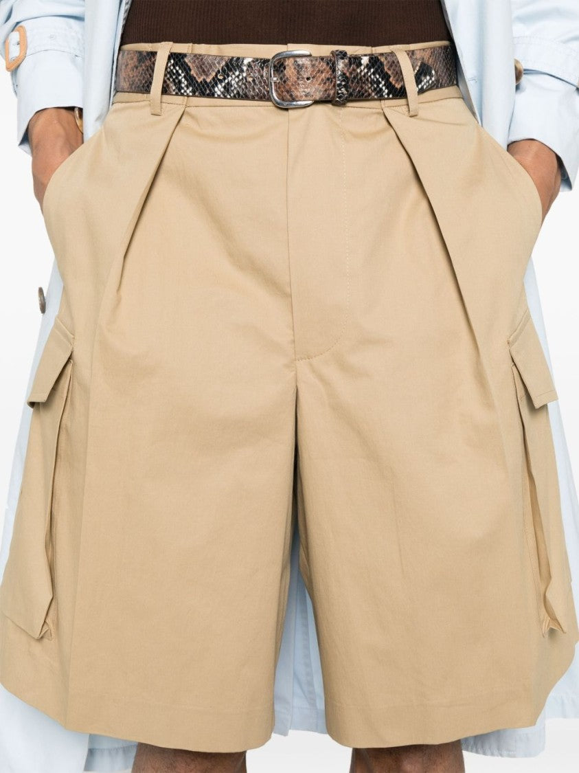 Dries Van Noten Structured Beige Cargo Shorts