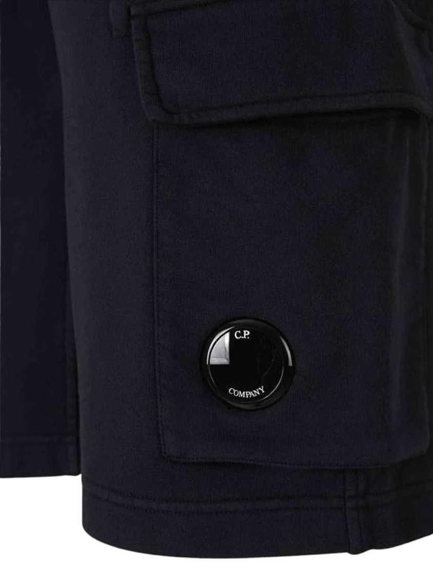 C.P. Company Minimalist Black Shorts With Distinctive Logo Patch