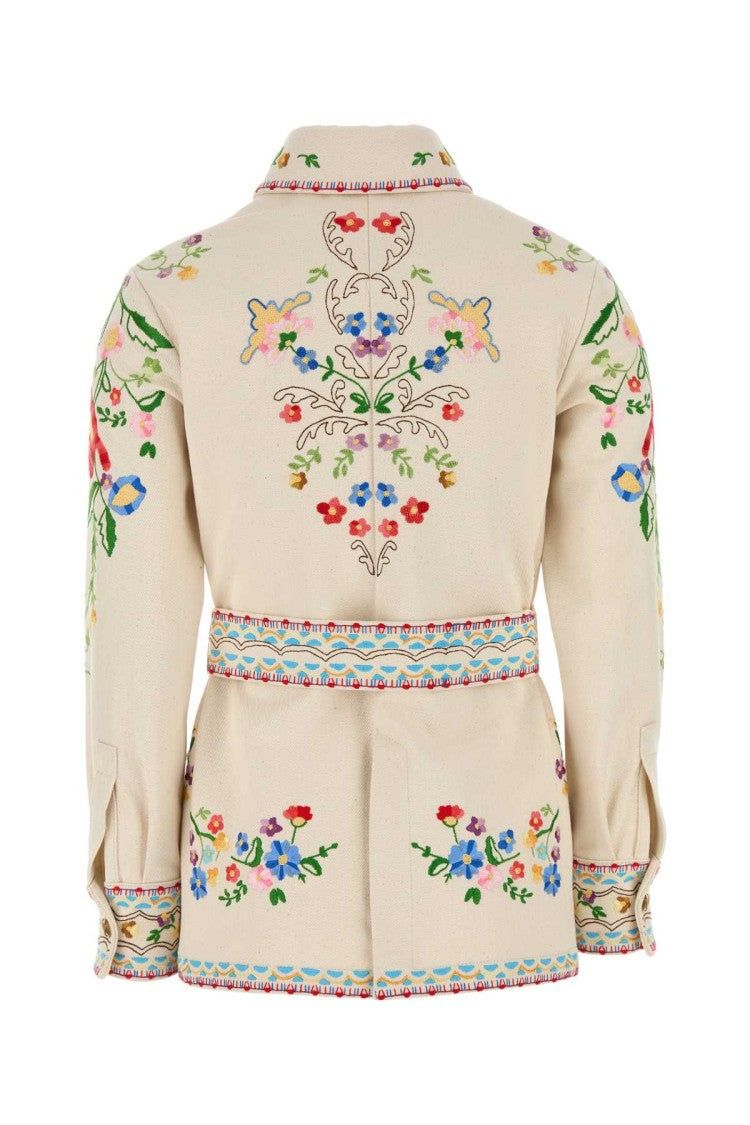 Valentino Garavani Embroidered Denim Blazer