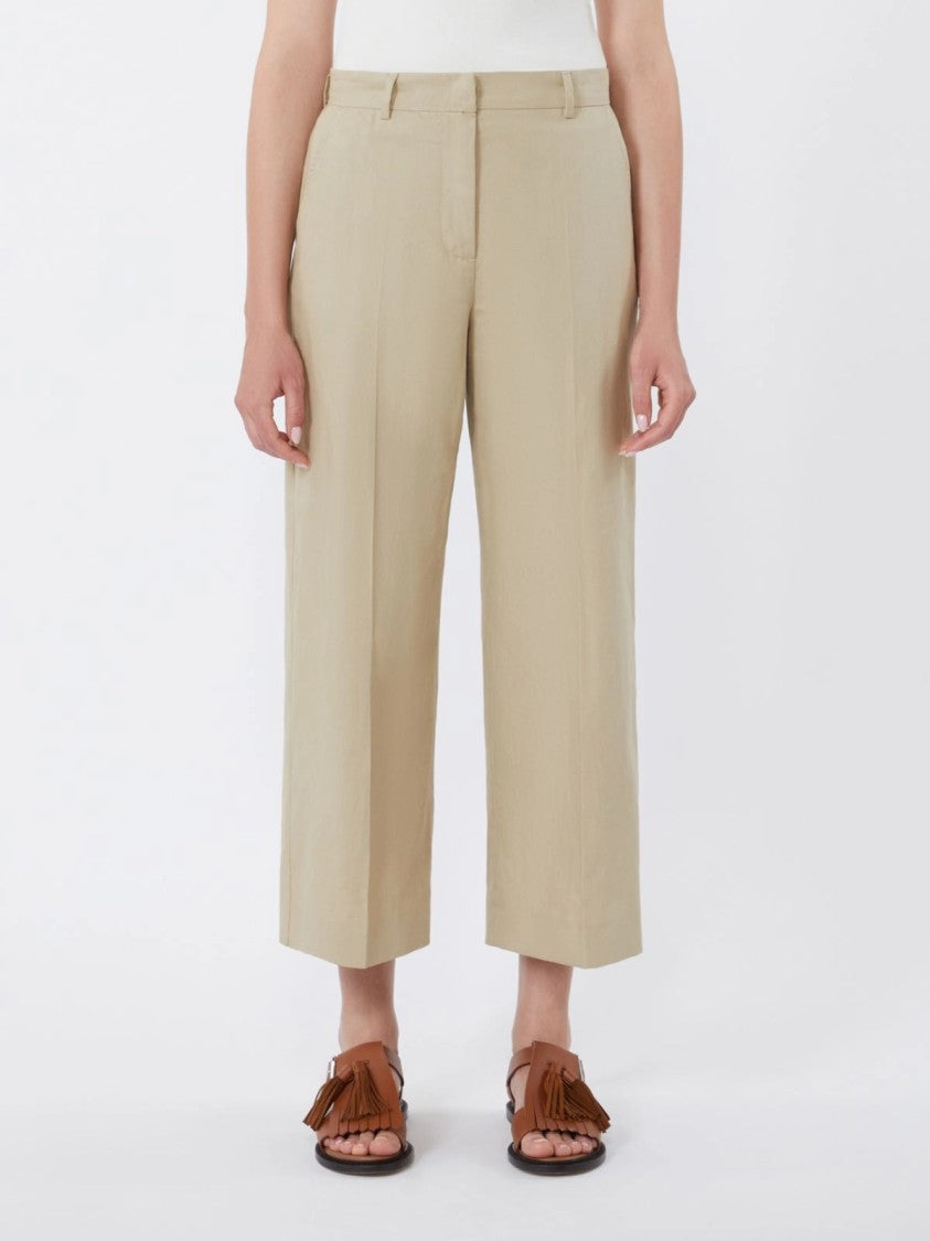 Max Mara Wide-Leg Cropped Pants With High Waist