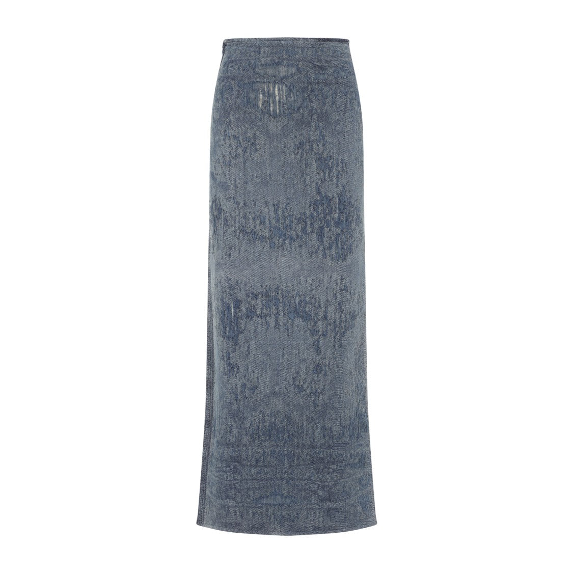 Diesel Faded Blue Denim Maxi Skirt With Side Slit