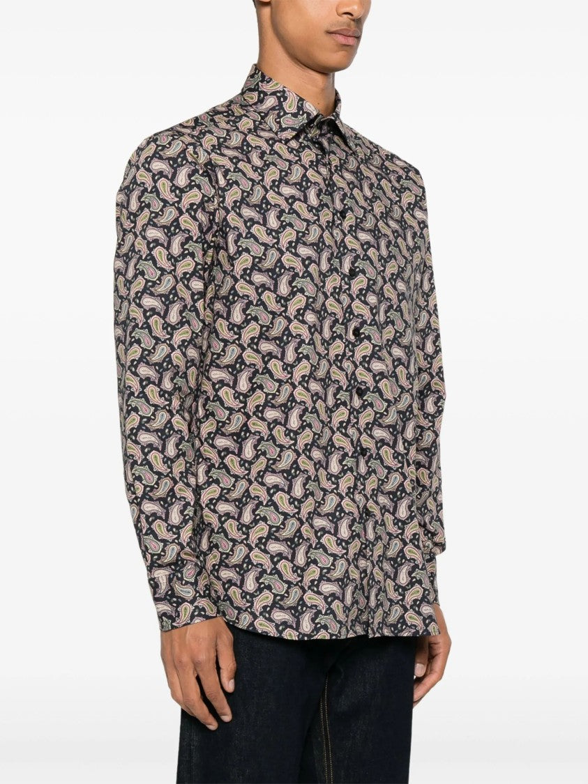 Etro Roma Tailored Brown Paisley Cotton Shirt