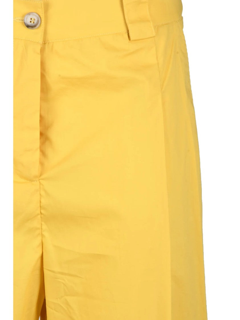 Vicario Cinque Yellow Cropped Straight-Leg Cotton Pants
