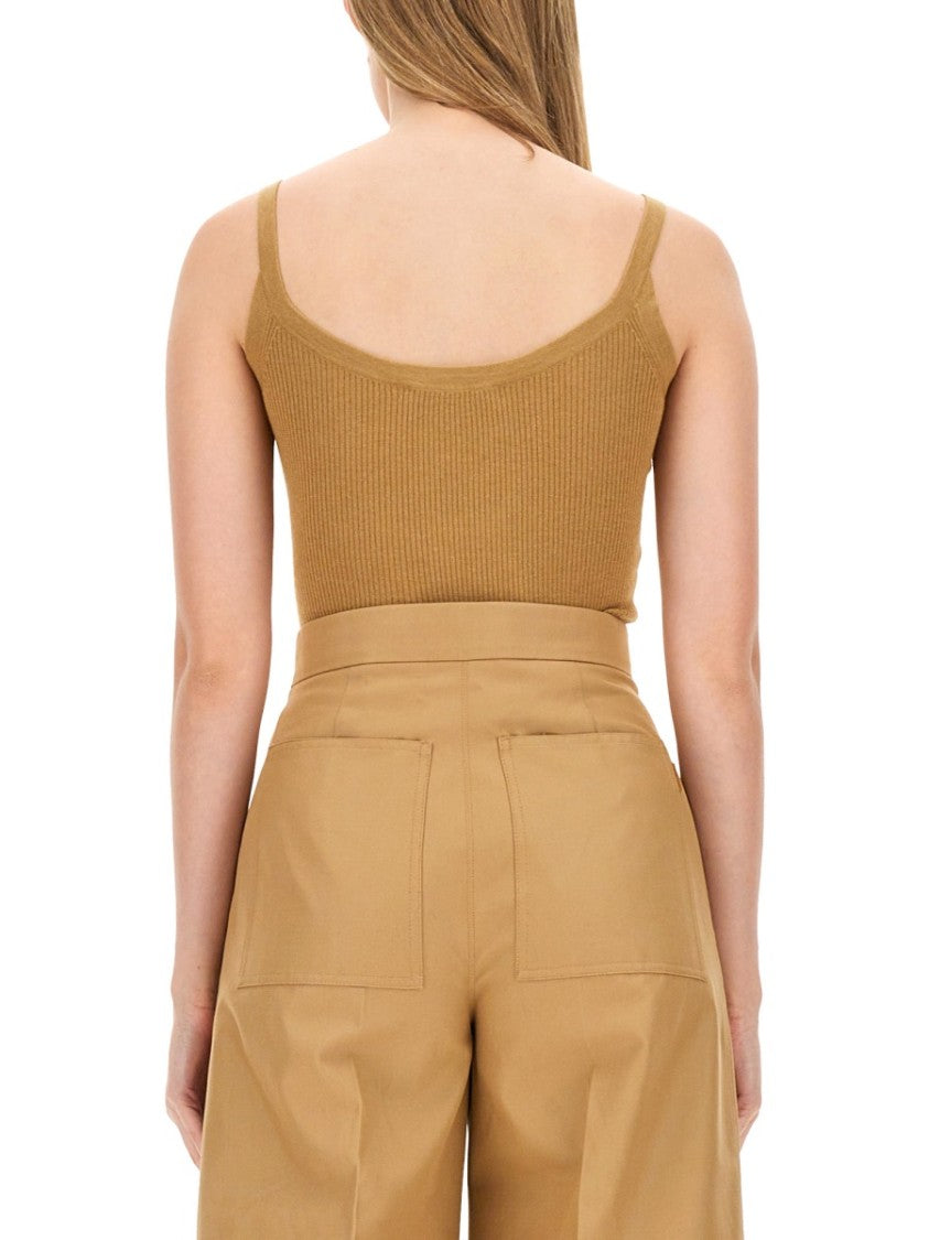 Max Mara Refined Slim Fit Top In Silk-Cashmere Blend