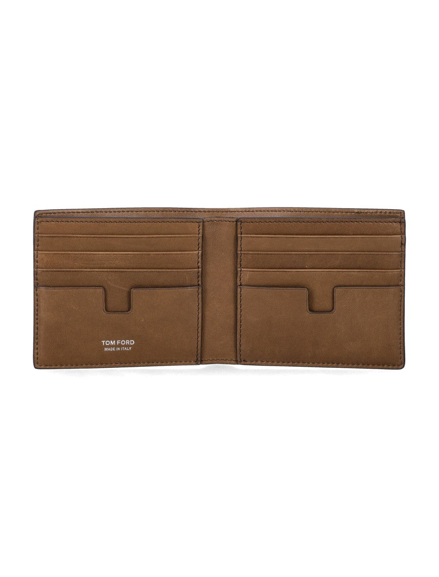 Tom Ford Nubuk Leather Bifold Wallet With Refined Texture And Compact Design