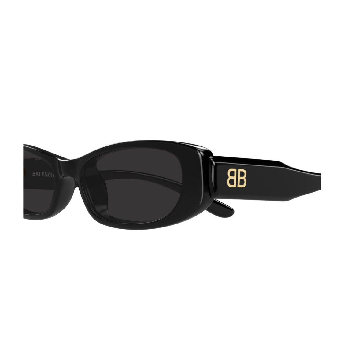 Balenciaga Everyday Rectangular Black Recycled Acetate Sunglasses