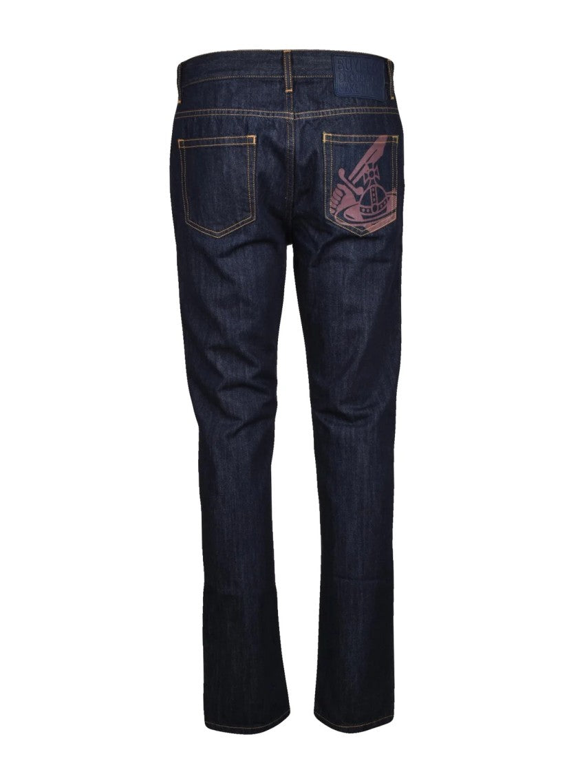 Vivienne Westwood Anglomania Blue Cotton Tapered Jeans