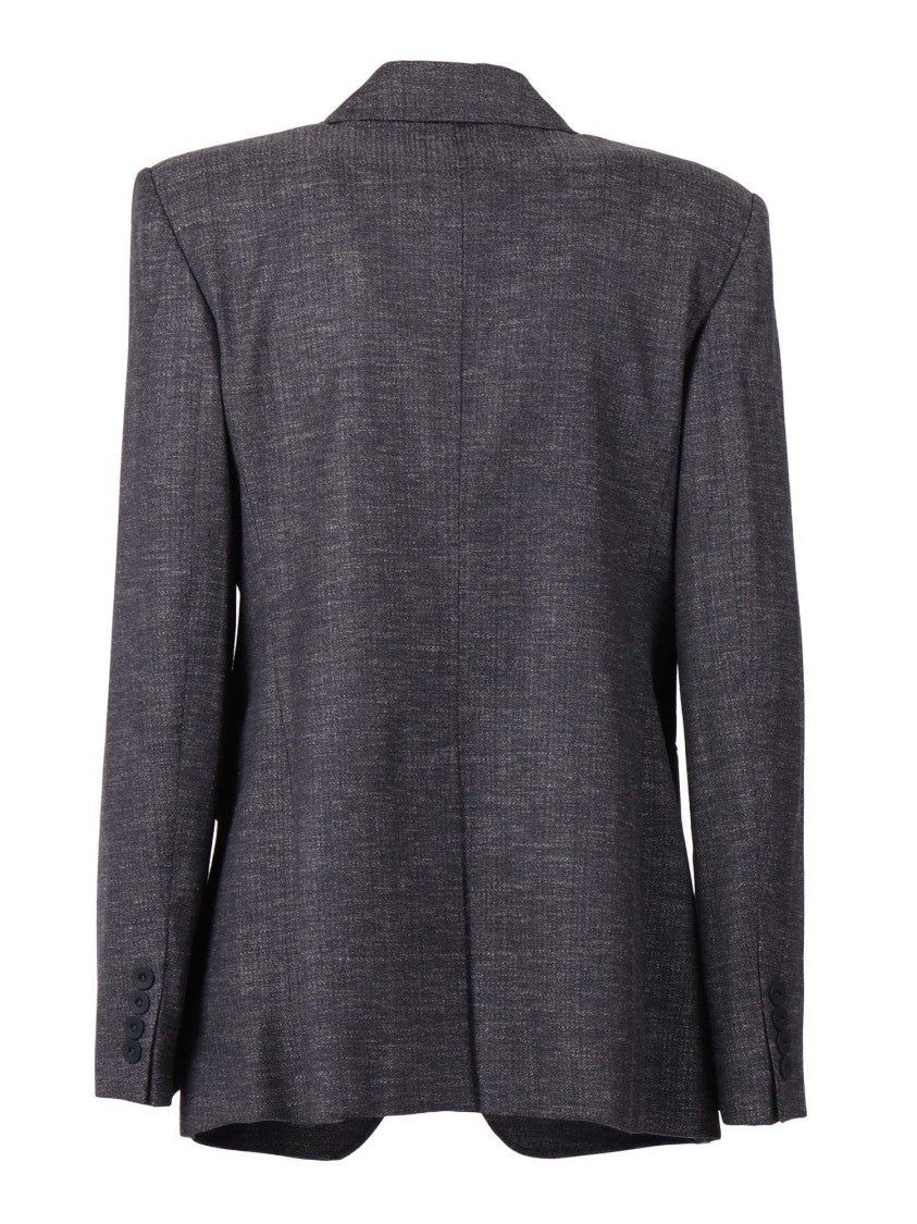 Max Mara Structured Tailored Jacket In Deep Blue Hodeida