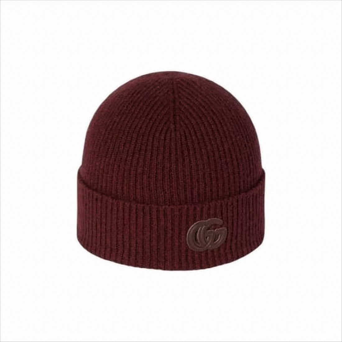 Gucci Ribbed Cashmere Beanie With Patch Logo Detail