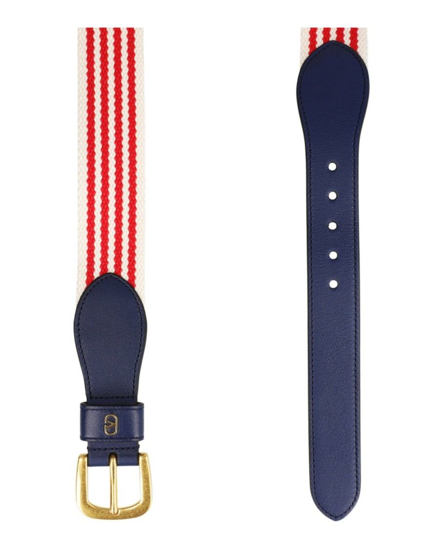 Valentino Vlogo Signature Striped Belt