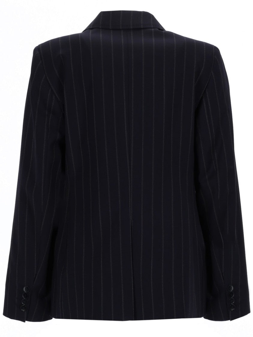 Max Mara Tailored Double-Breasted Blazer With Classic Pinstripe