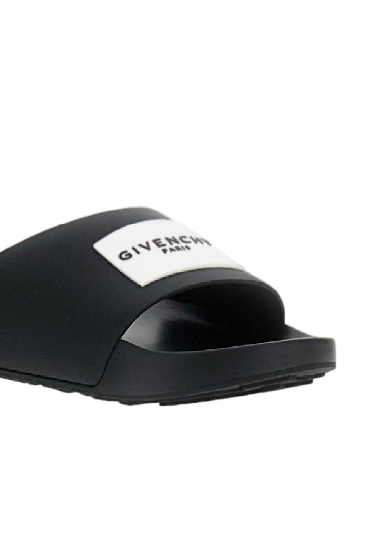 Givenchy Black Label Slide Rubber Flat Sandals