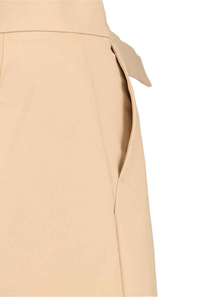 Max Mara "Finish" Wide-Leg Trousers Beige