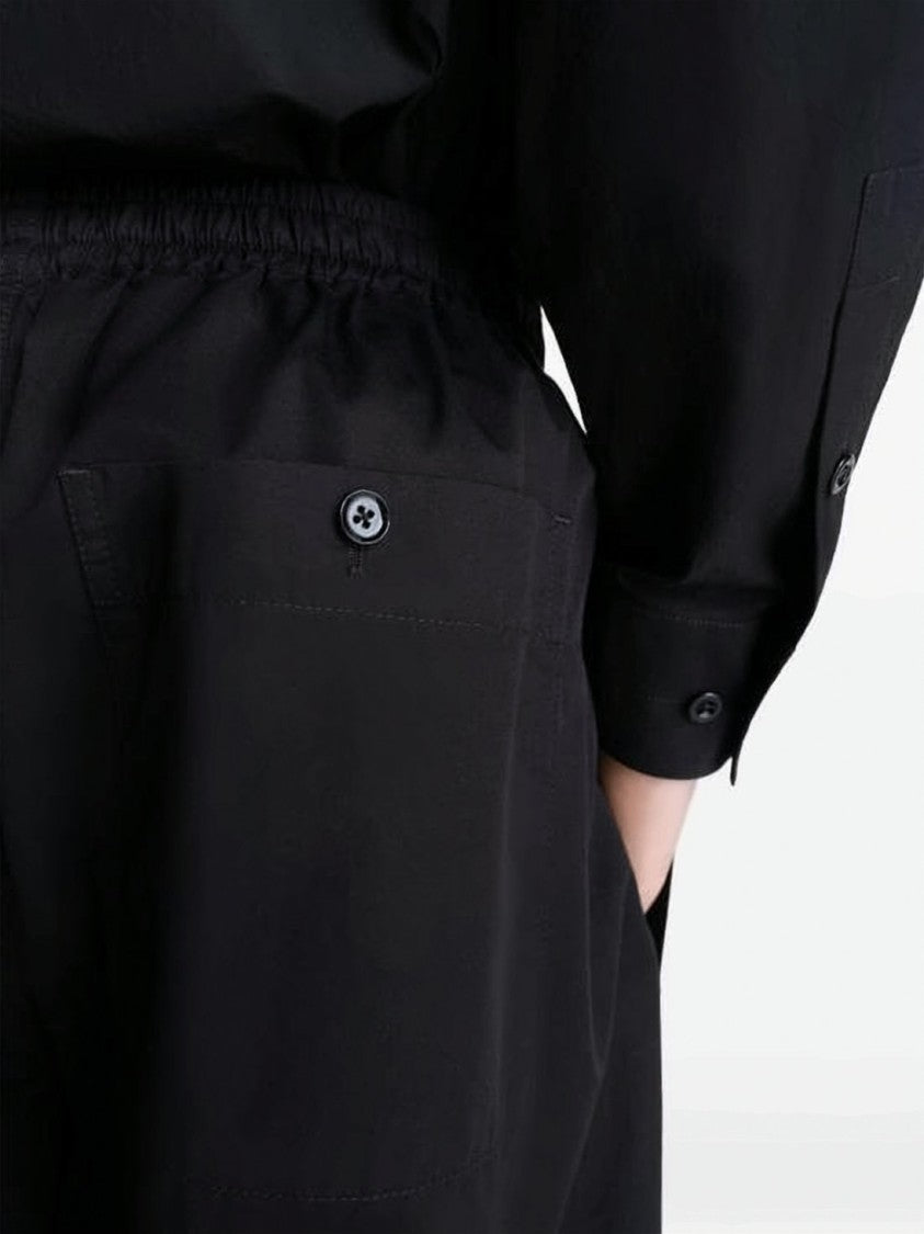 Lemaire Wide-Leg Black Trousers With Adjustable Drawstring
