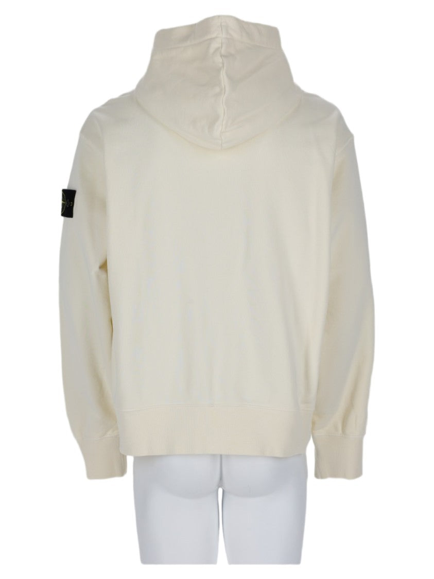 Stone Island Hooded Zip Sweatshirt With Subtle Patch Detail