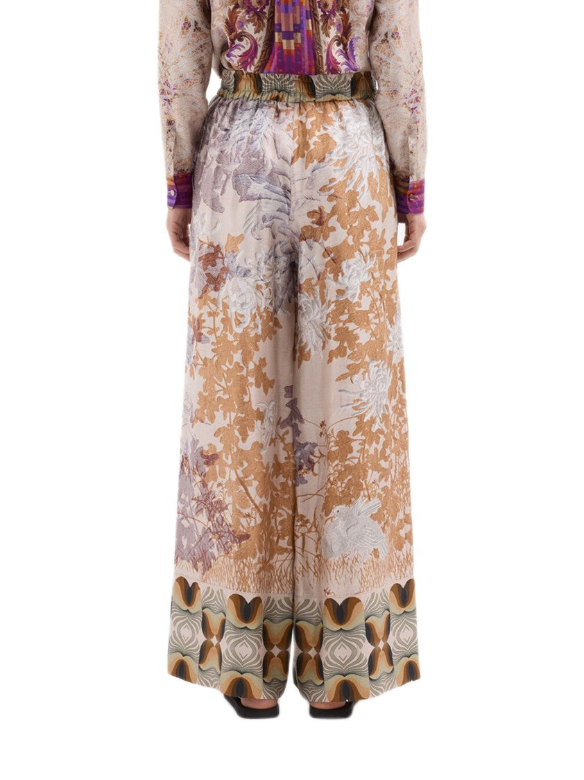 Pierre-Louis Mascia Wide-Leg Trousers With Floral And Abstract Pattern