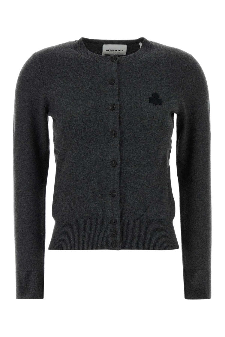 Isabel Marant Étoile Charcoal Cotton Blend Mona Cardigan