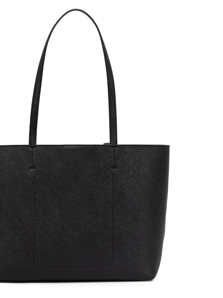 Dkny Structured Cow Leather Tote Bag With Detachable Pouch
