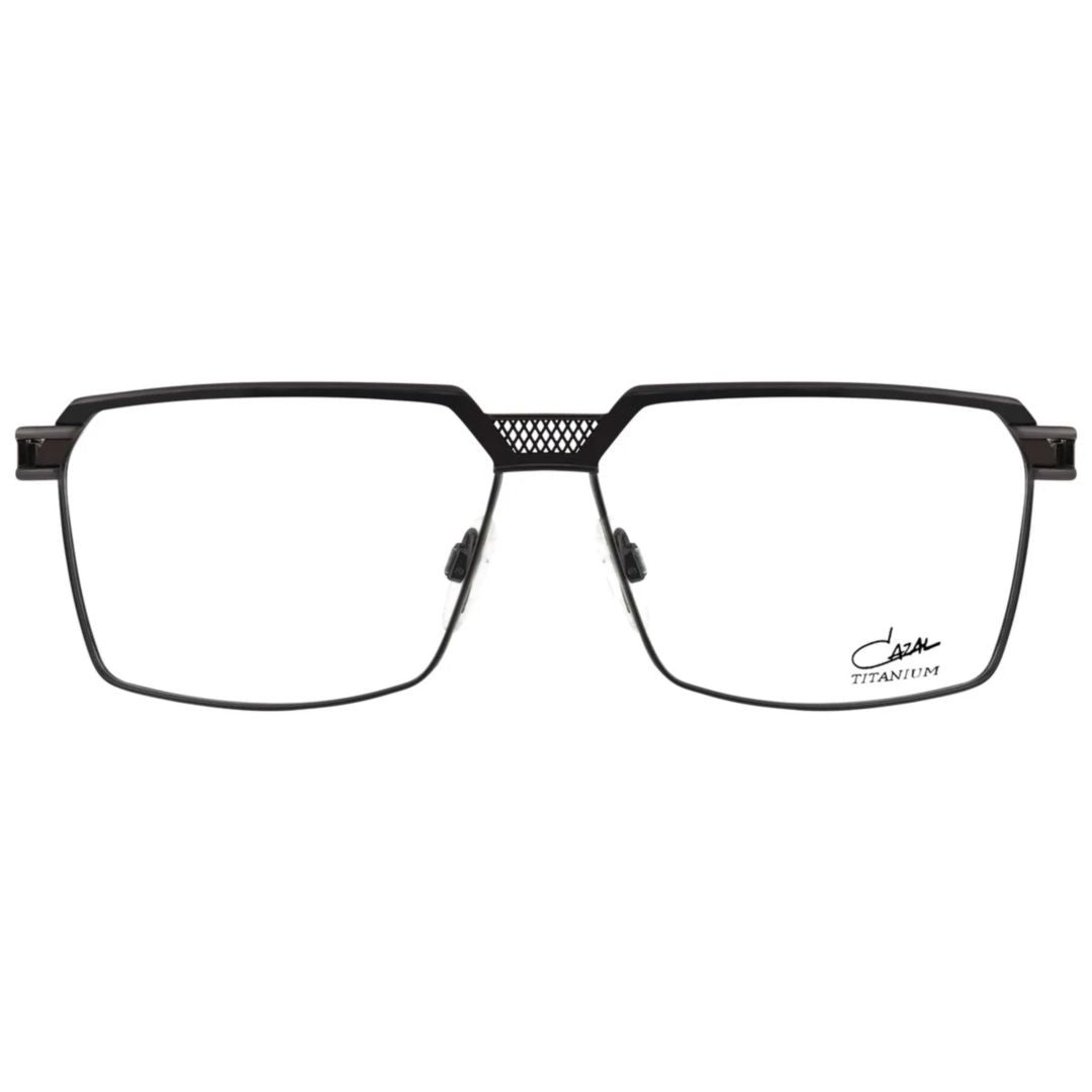 Cazal 7105 Rectangular Eyeglasses With Lattice Bridge And Titanium Frame