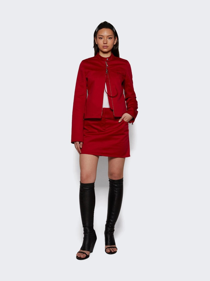 Courrèges Belted Mini Skirt Ruby