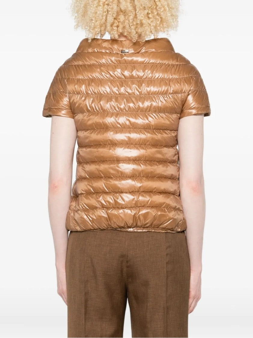Herno Glossy-Finish Short-Sleeved Puffer Jacket