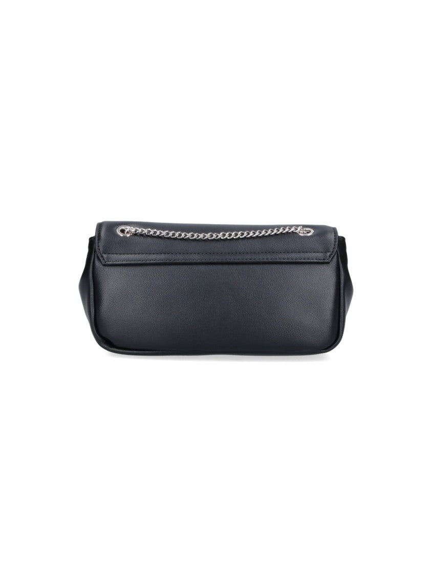 Vivienne Westwood Black Chain Fabric Shoulder Bag