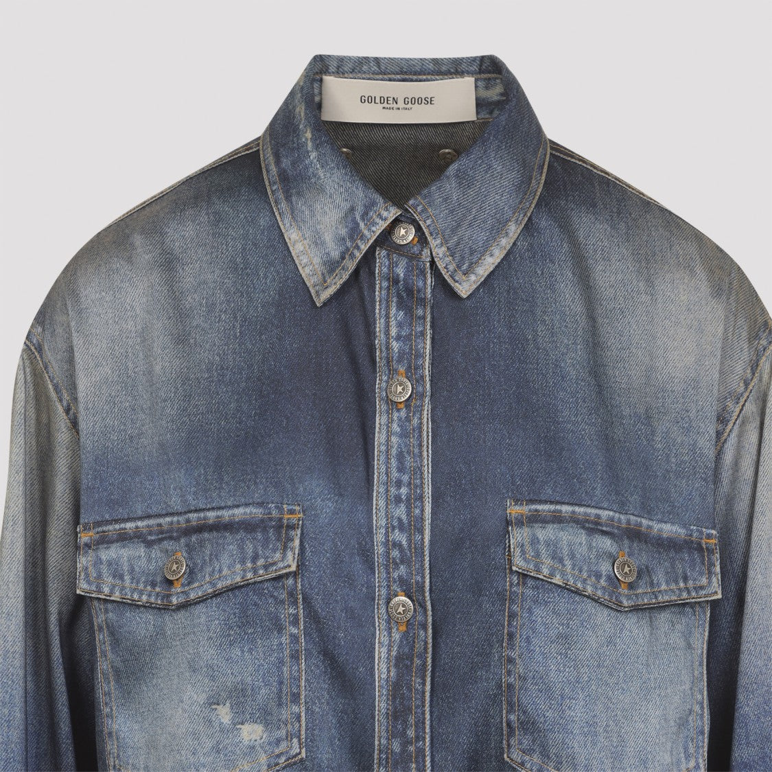 Golden Goose Long-Sleeved Denim Shirt With Classic Collar