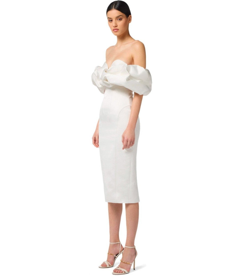 Elisabetta Franchi Ivory Sheath Dress