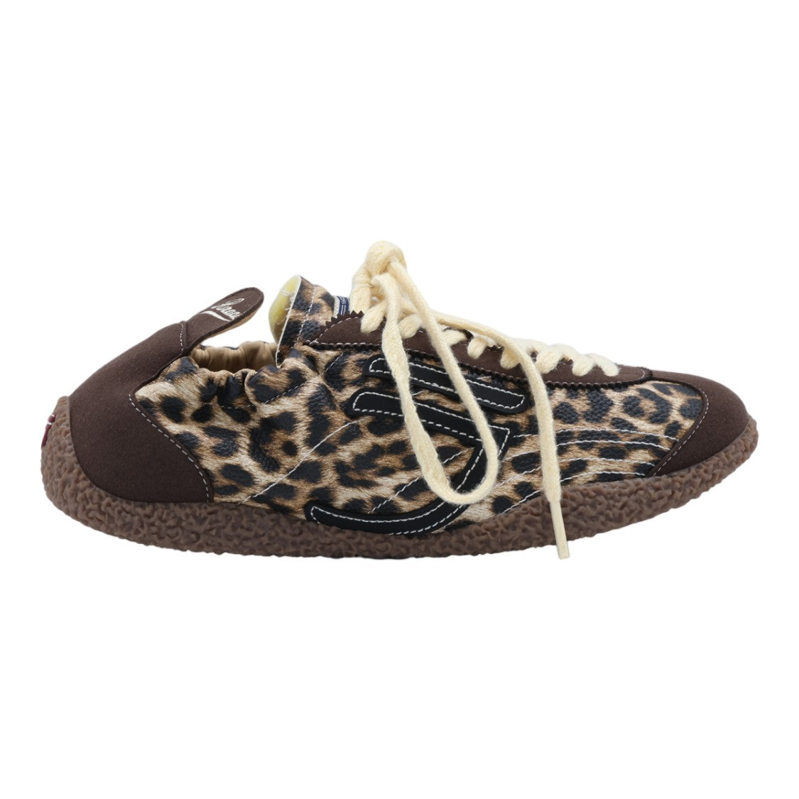 Puraai Leopard Print Dark Brown Accent Sneakers