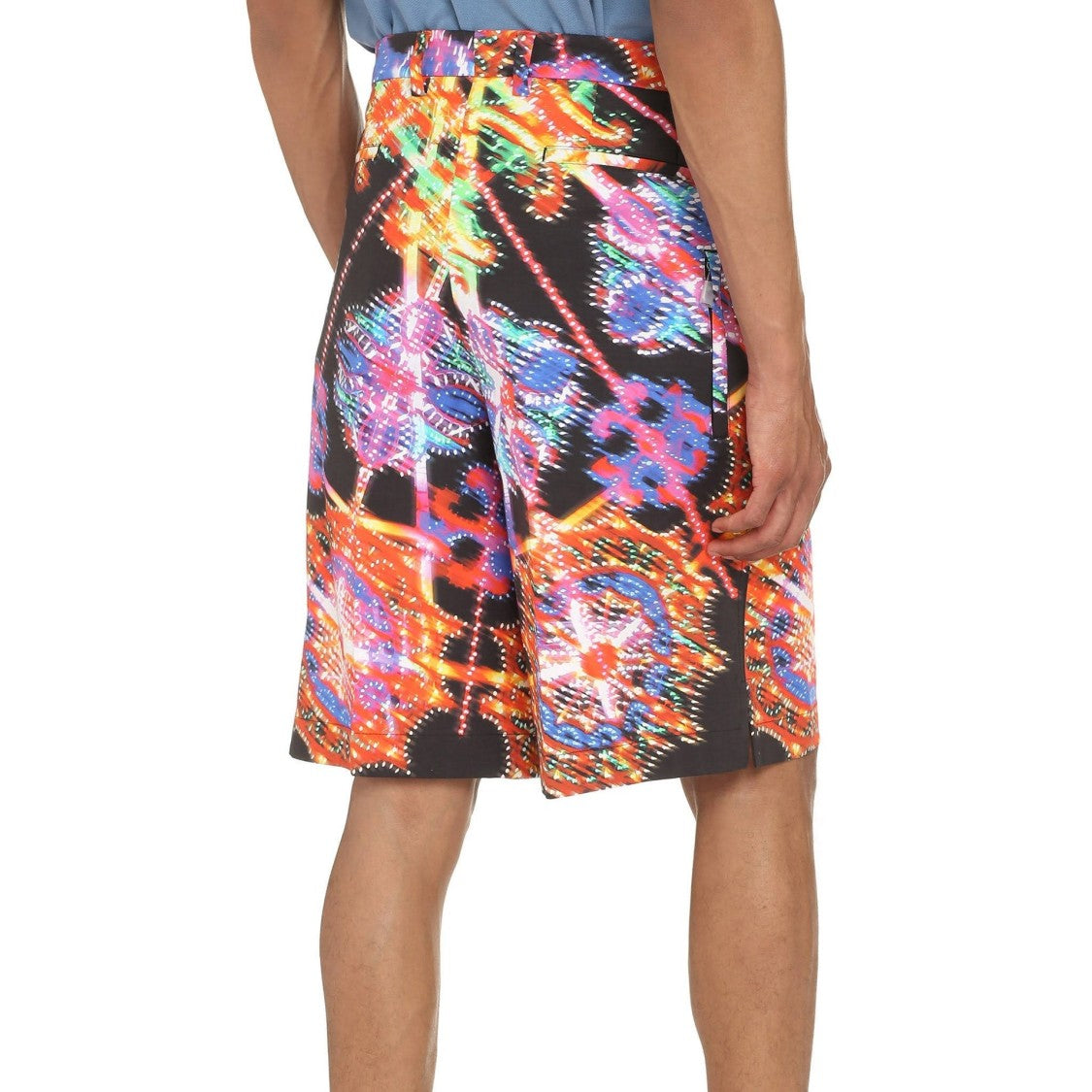 Dolce & Gabbana Knee-Length Printed Shorts With Multicolor Abstract Design