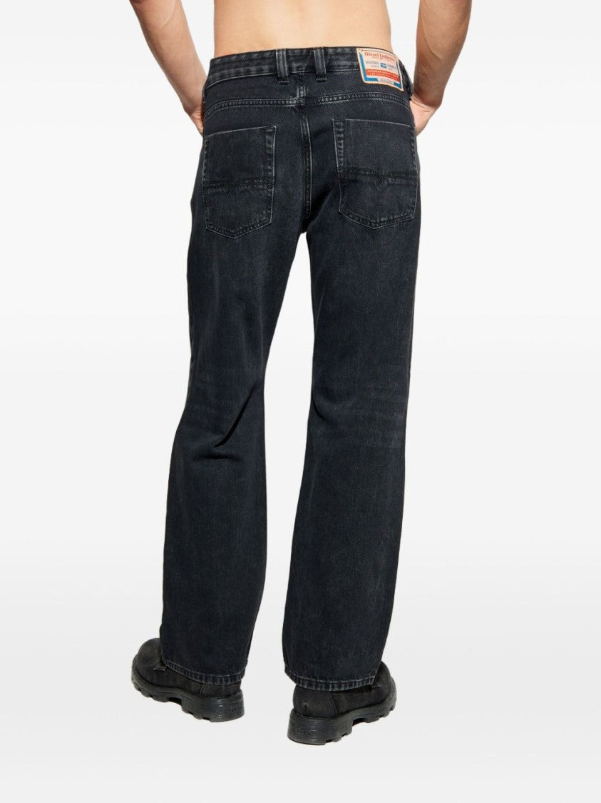 Diesel Black Button Fly Logo Patch Jeans