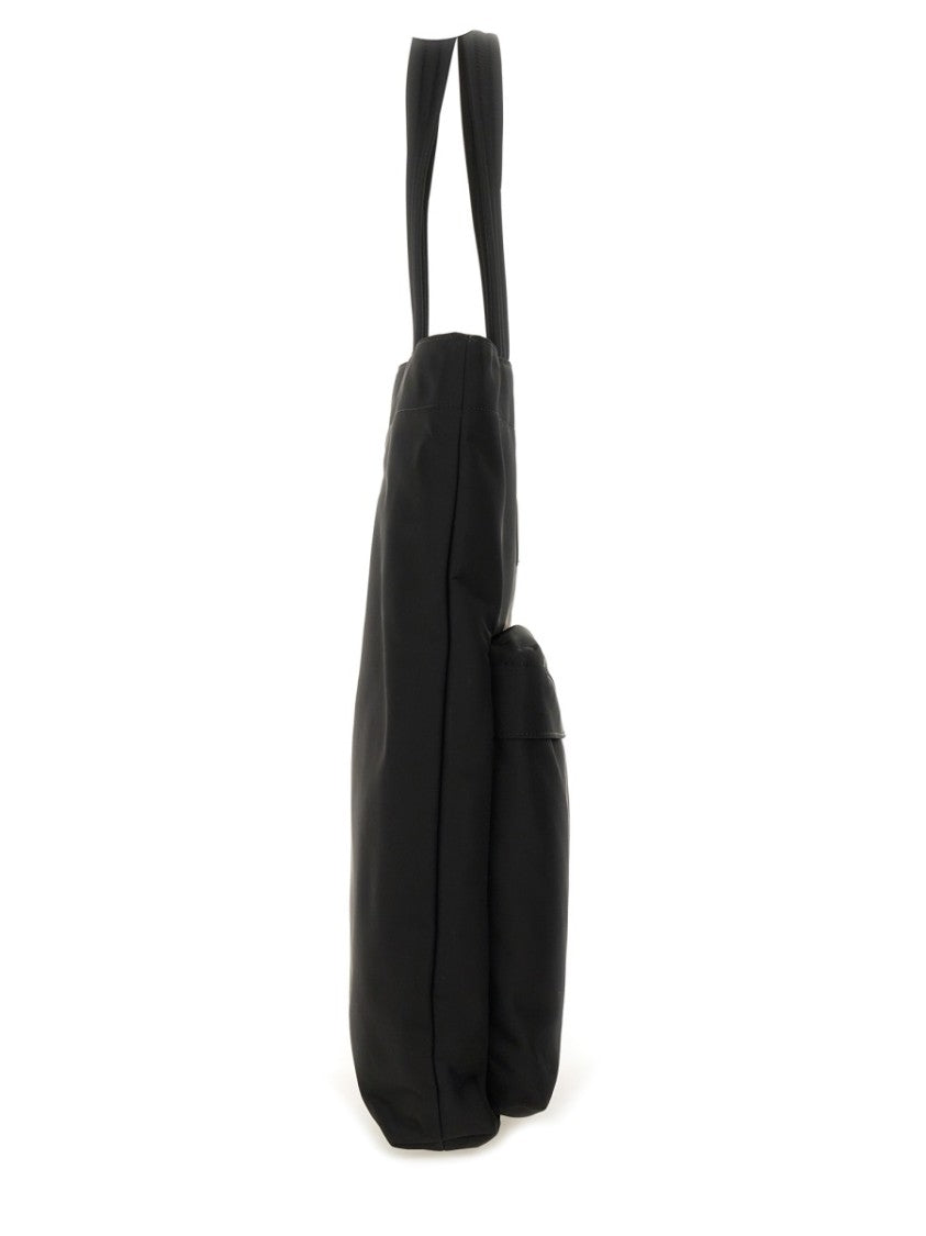 Anya Hindmarch Playful Black Tote With Eye Motifs And Zippered Pocket