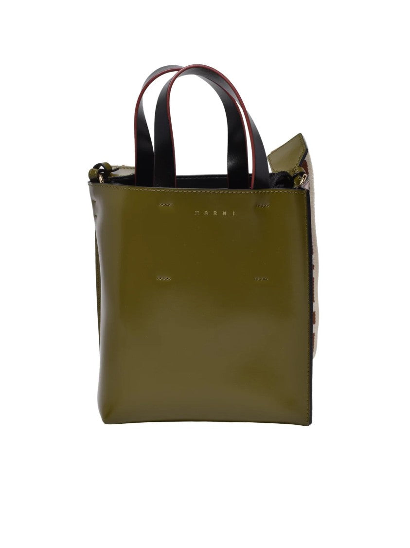 Marni Structured Dual-Tone Leather Marni Shoulder Bag
