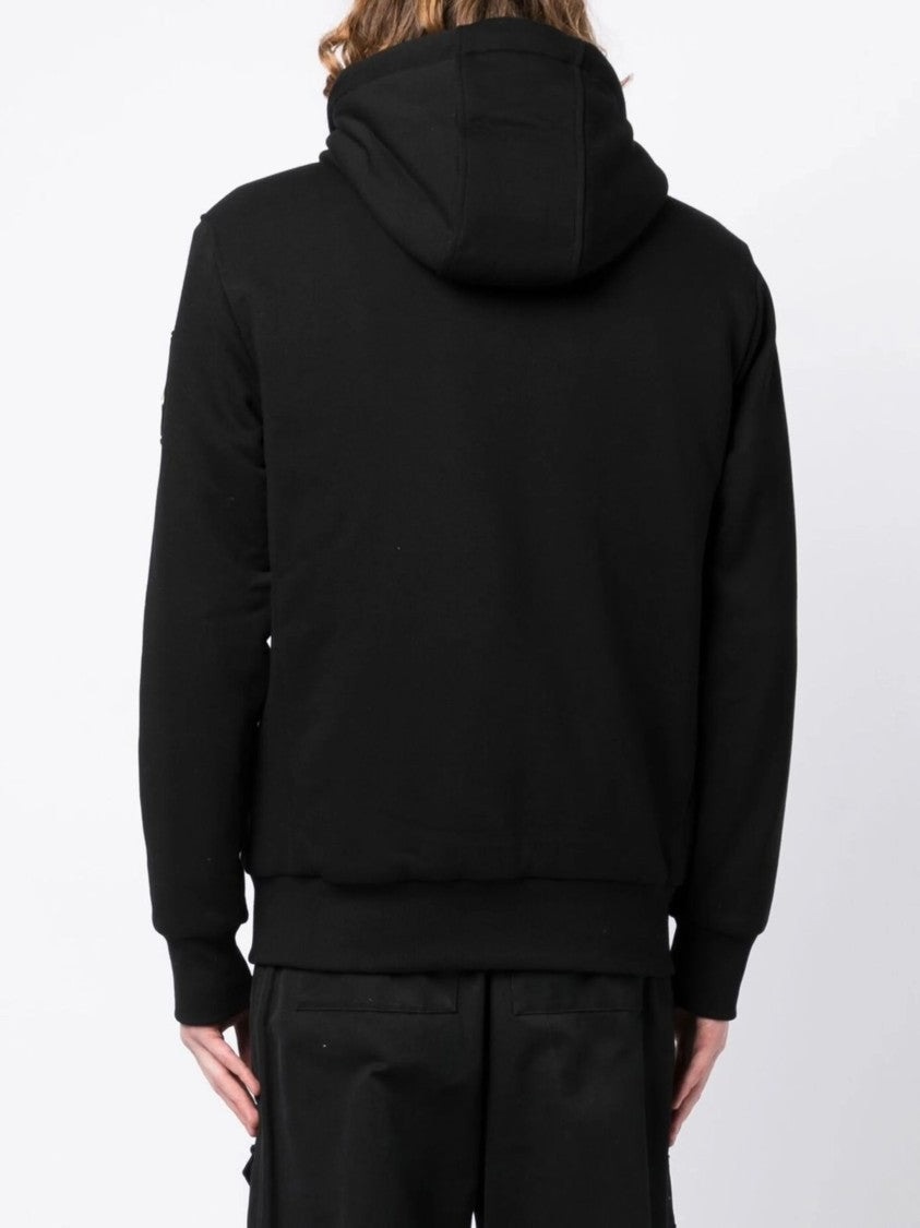 Moose Knuckles Minimalist Black Hoodie With Functional Design