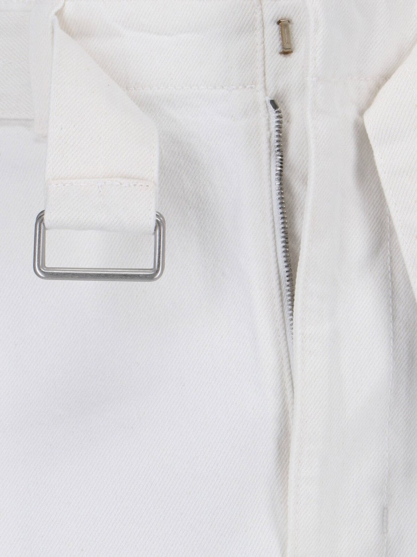 Lemaire White Twisted Cotton Curved Trousers