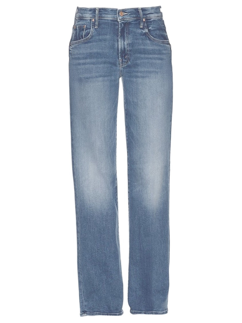 Mother Classic Five-Pocket Washed Denim Jeans