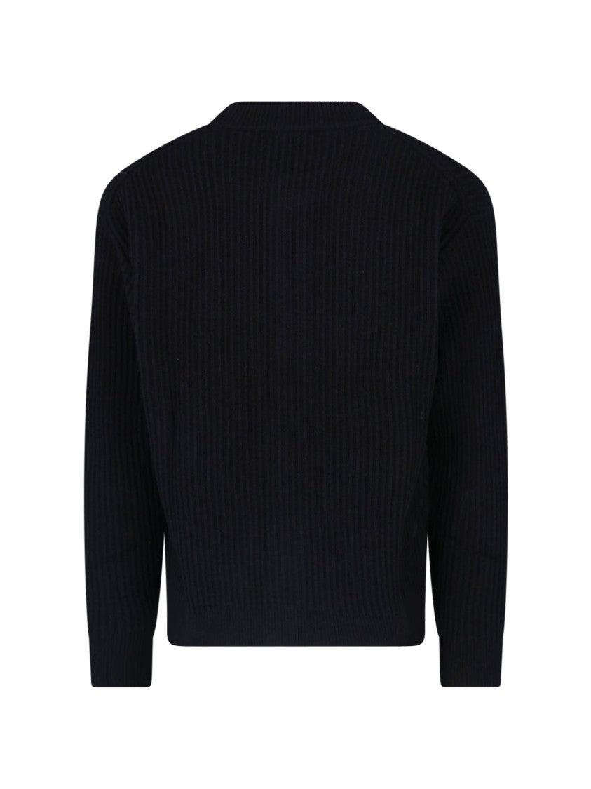 Maison Kitsuné Black Fox Emblem Ribbed Cotton Cardigan