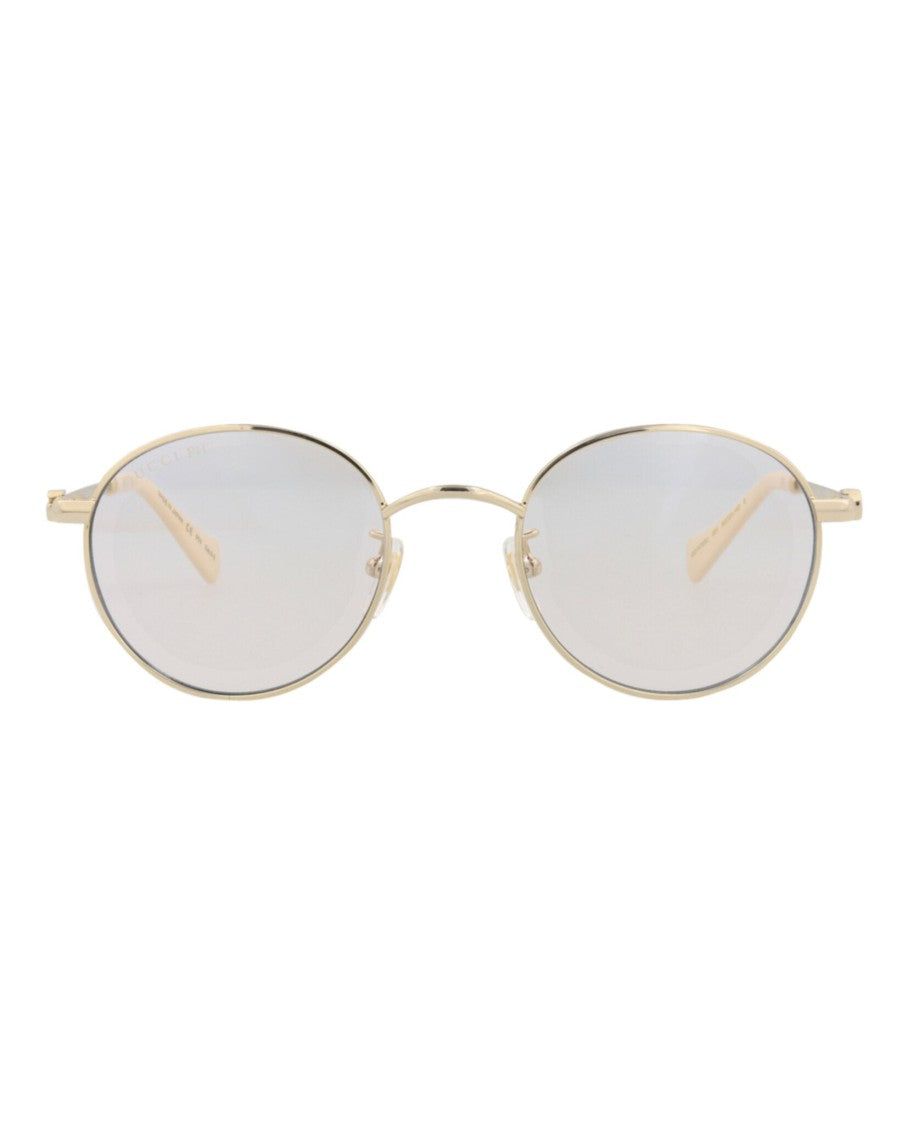 Gucci Round-Frame Metal Sunglasses