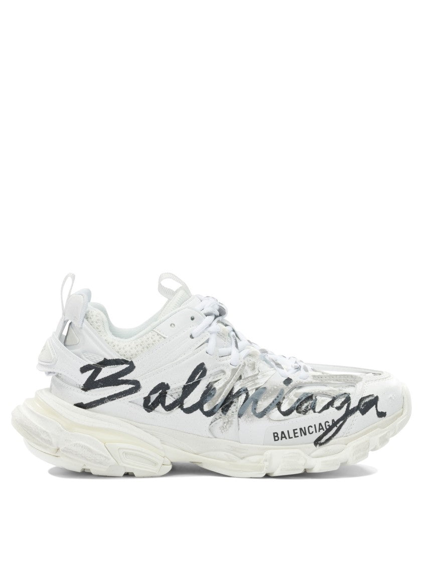 Balenciaga Contemporary White Sneakers With Sculptural Sole And Bold Branding
