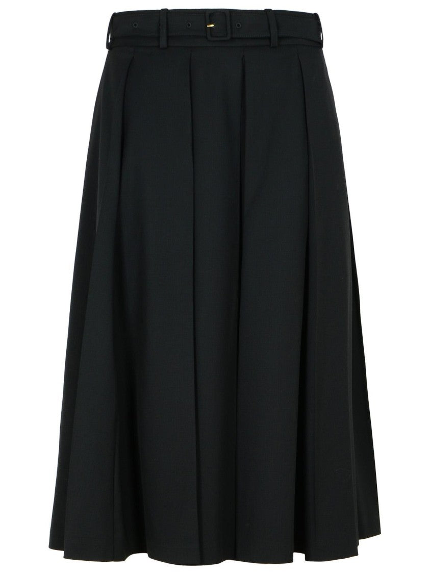 Patou Black Virgin Wool Skirt