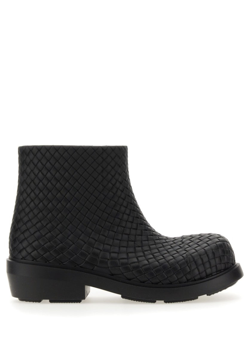 Bottega Veneta Ankle-Height Textured Leather Fireman Boot