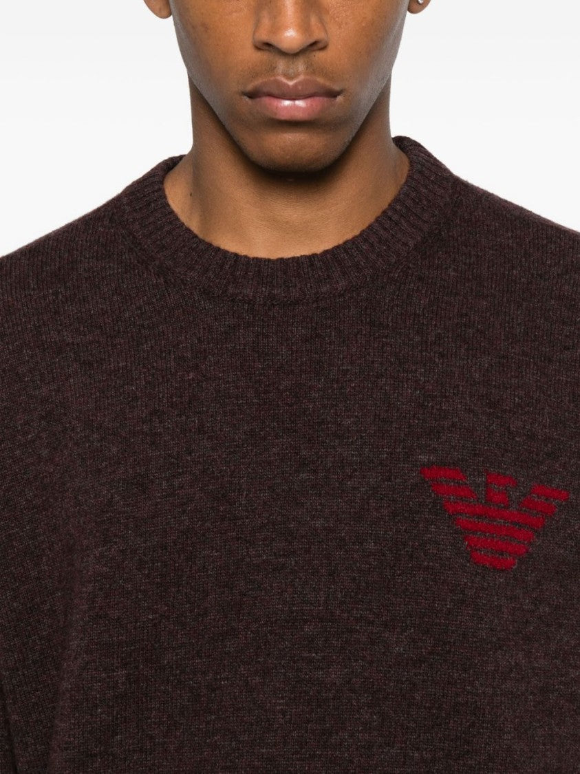 Emporio Armani Chocolate Virgin Wool Blend Sweater