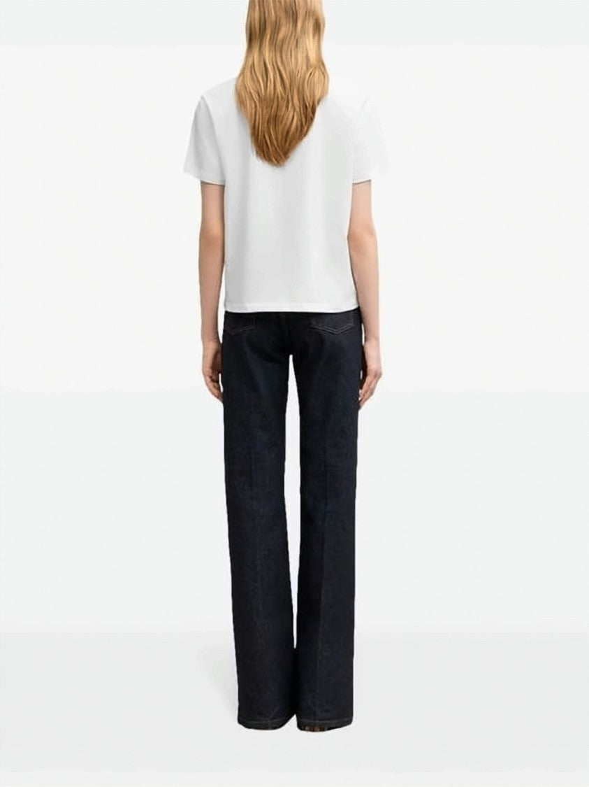 Ami Paris Minimalist Short-Sleeve T-Shirt With Embroidered Heart