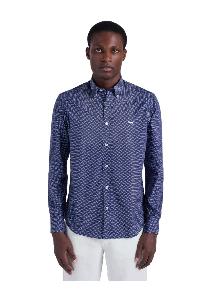 Harmont & Blaine Tailored Blue Cotton Poplin Shirt