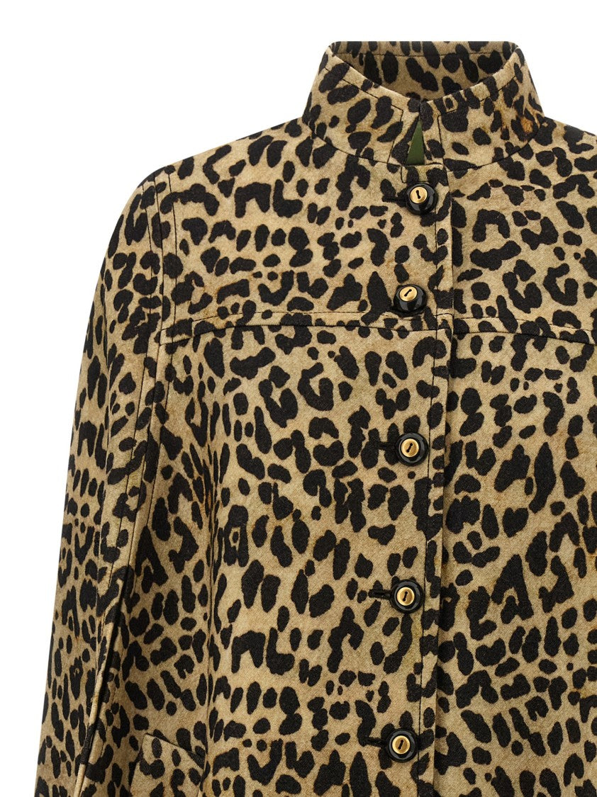 Valentino Garavani Cape In Animalier Cloth