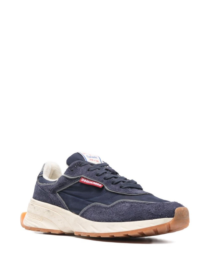 Dsquared2 Suede Panel Sneakers With Lace-Up Fastening