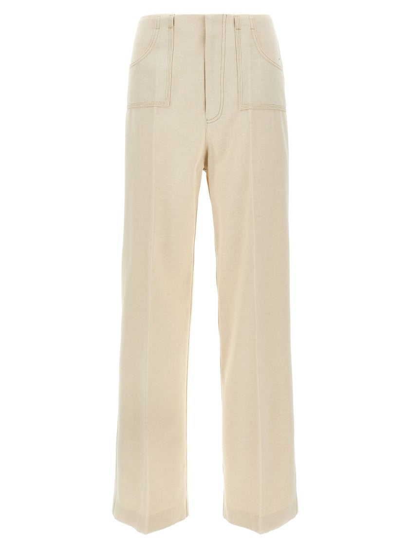Philosophy Di Lorenzo Serafini Straight Wide-Leg Cotton Blend Canvas Pants