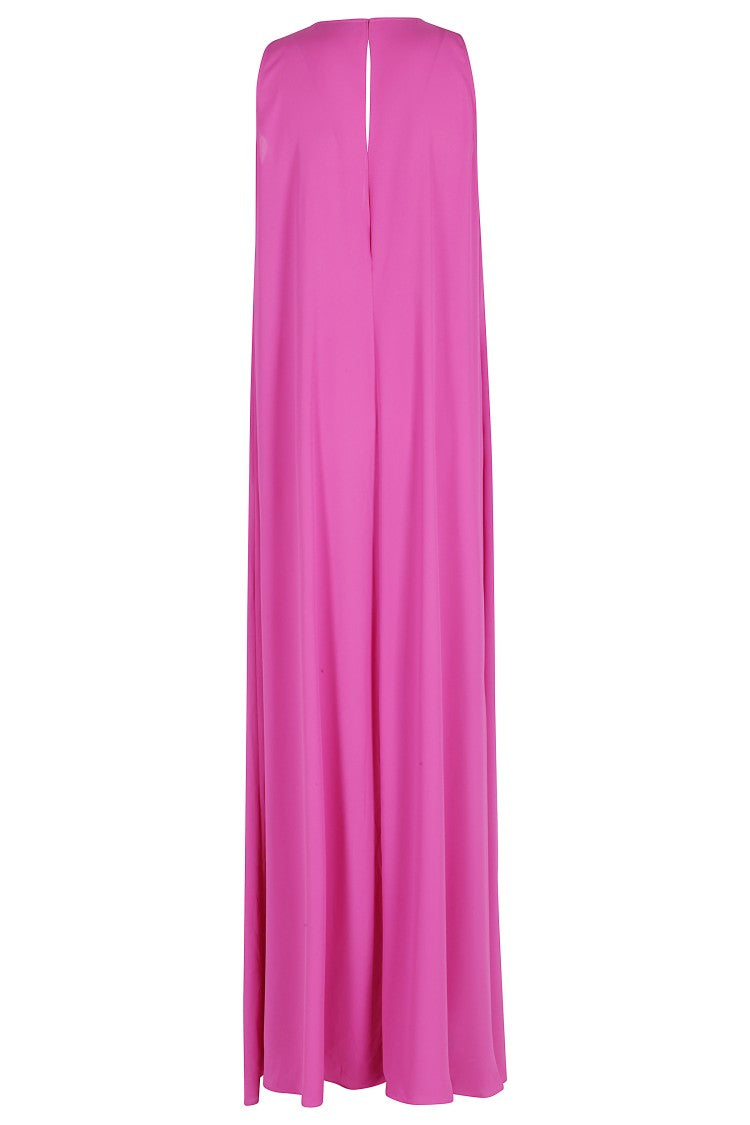 Gianluca Capannolo Purple Anka Draped Front-Opening Silk Maxi Dress