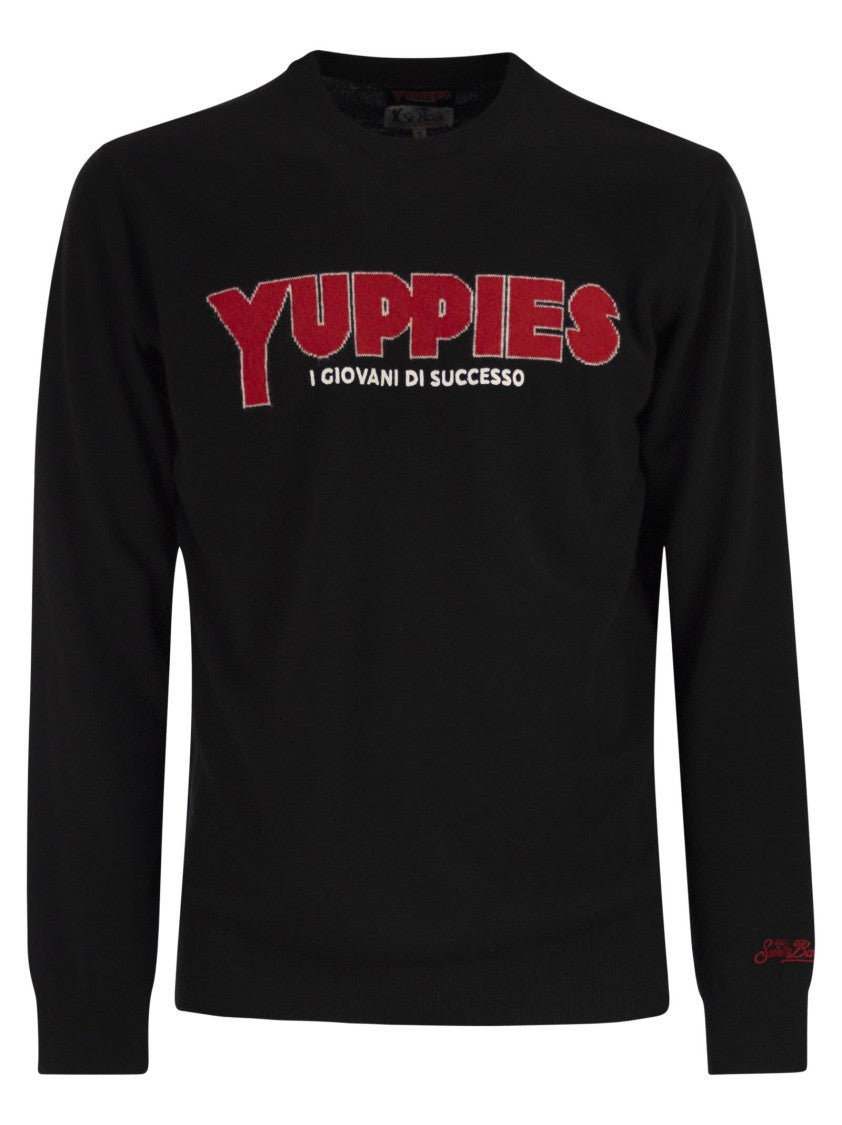 Mc2 Saint Barth Heron - Crew Neck Sweater With Embroidery On The Front